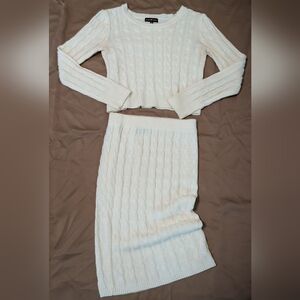 Almost Famous Ivory Cable Knit Top